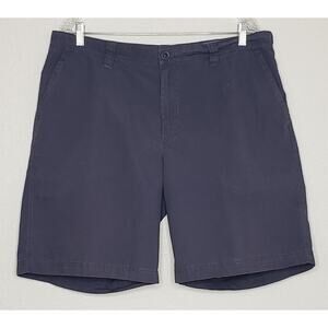 Columbia Mens Shorts 38 Dark Blue Flat Front Lightweight Casual Chino Cotton